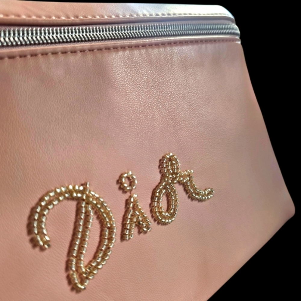 Dior Pink Beaded Cosmetic Makeup Pouch NEW GWP